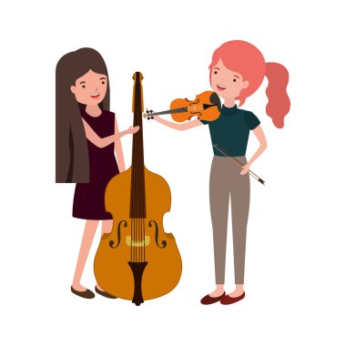 müzik aletleri karakteri olan kadınlar