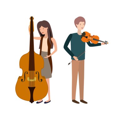 müzik aletleri avatar karakter ile çift