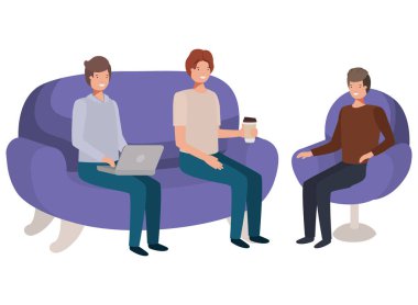 dizüstü bilgisayar kullanan erkek grubu