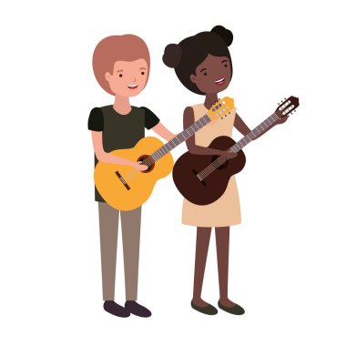 müzik aletleri avatar karakter ile çift