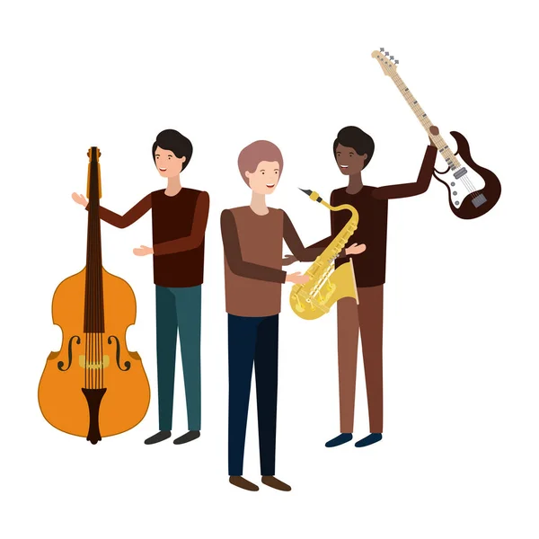 Femmes avec caractère d'instruments de musique — Image vectorielle