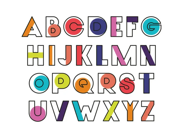 Alphabet type font icons — Stock Vector