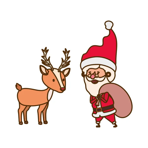 Santa claus with reindeer avatar character — Stock Vector