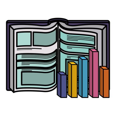 istatistik çubukları ile metin kitabı izole simgesi