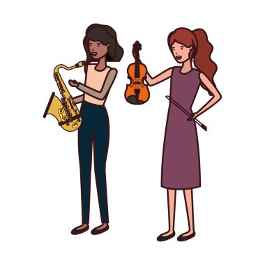 müzik aletleri karakteri olan kadınlar