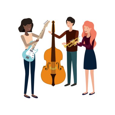 müzik aletleri ile insanlar grubu