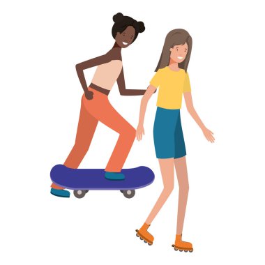 Spor avatarı karakteri uygulayan genç kadınlar