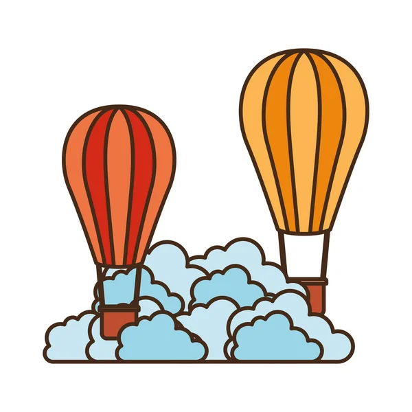 Aerostatik balonlar izole simgesi — Stok Vektör