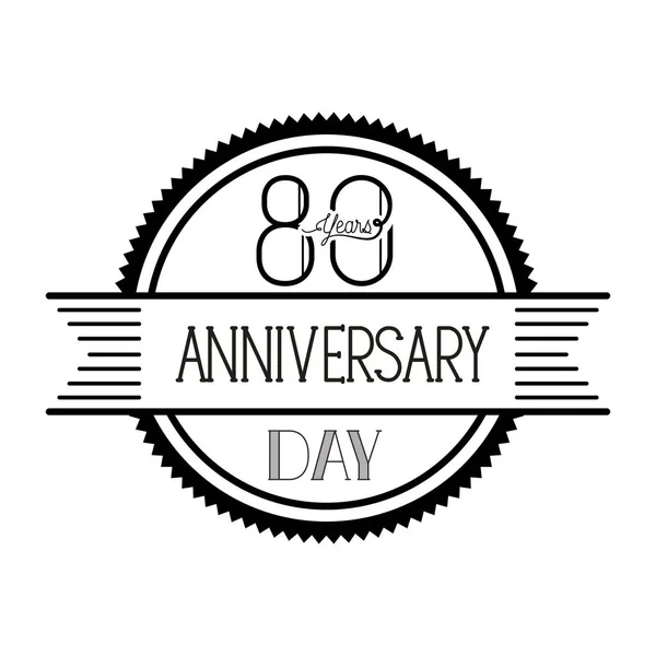 Número 80 para el icono de la tarjeta de celebración aniversario — Vector de stock