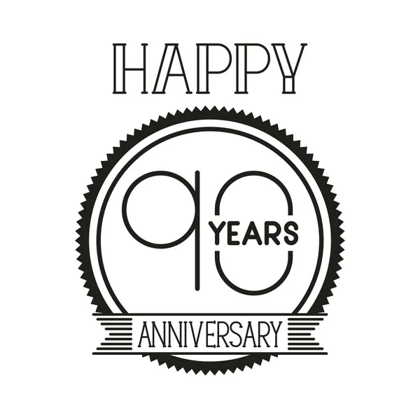 Numero 90 per l'icona della scheda celebrativa dell'anniversario — Vettoriale Stock