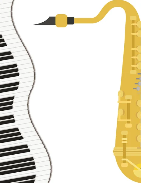 Modello di strumento musicale sassofono — Vettoriale Stock