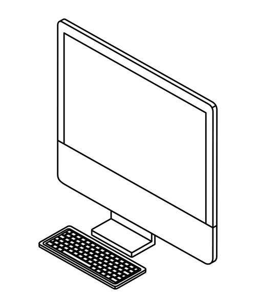 Ícone isométrico do computador desktop —  Vetores de Stock