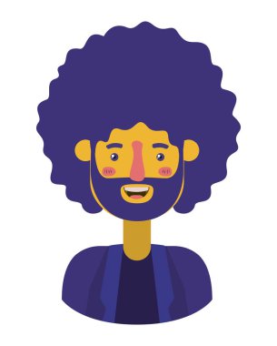 afro avatar karakter ile genç adam