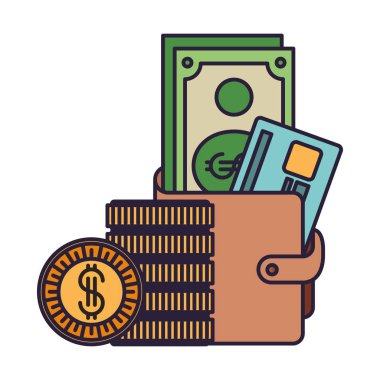 dolar ve sikke ile cüzdan