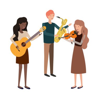 müzik aletleri ile insanlar grubu