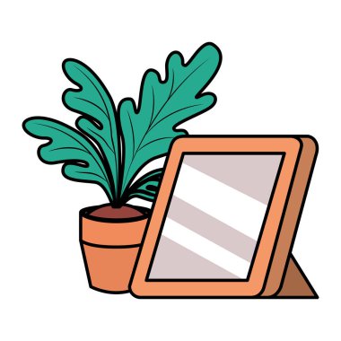 portre ve houseplant izole simgesi