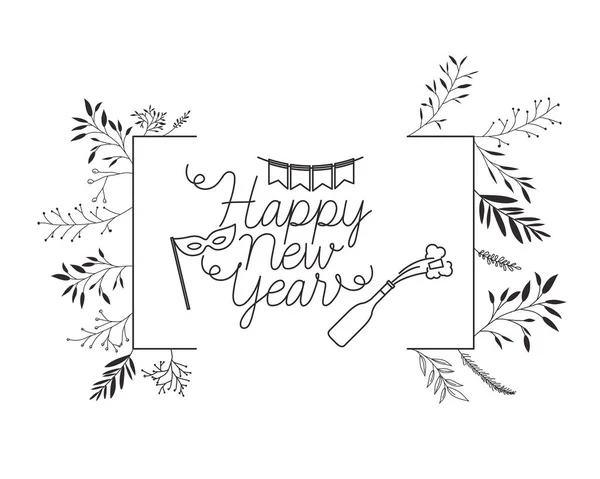 Happy New Year met decoratieve elementen — Stockvector