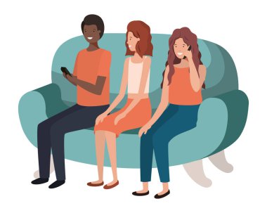 akıllı telefon avatar karakteri kullanan kişi grubu