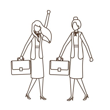 Portföy avatar karakter ile iş kadınları