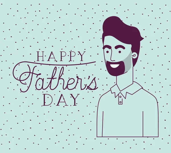 Feliz día de los padres tarjeta con el carácter de papá — Archivo Imágenes Vectoriales