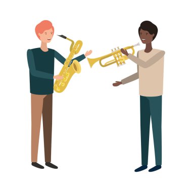 müzik aletleri karakter ile erkekler