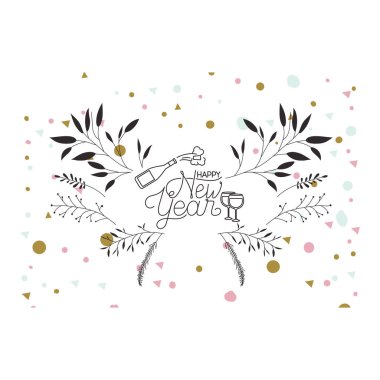 elemanlar ile mutlu yeni yıl dekoratif