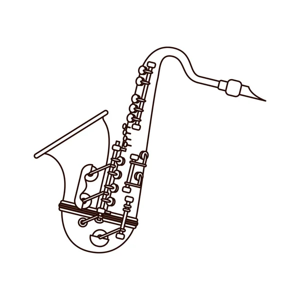 Musical instrument saxophone icon — Stock Vector