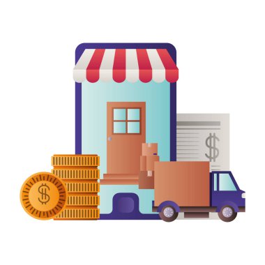 çadır ve teslim araba ile Smartphone