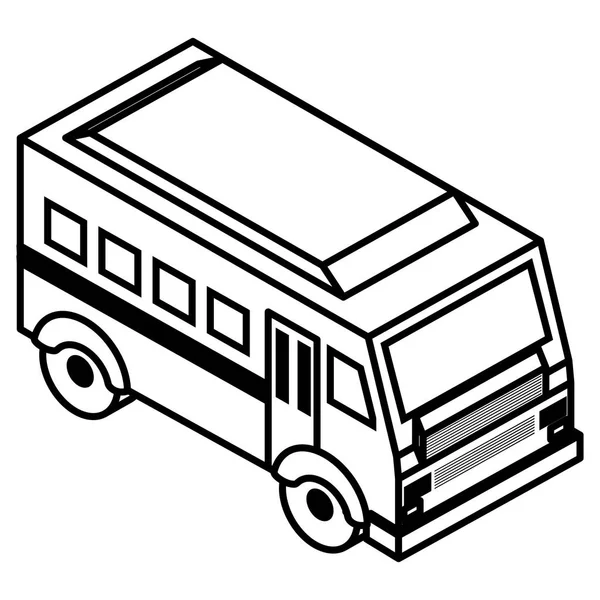 バス輸送アイソメアイコン — ストックベクタ