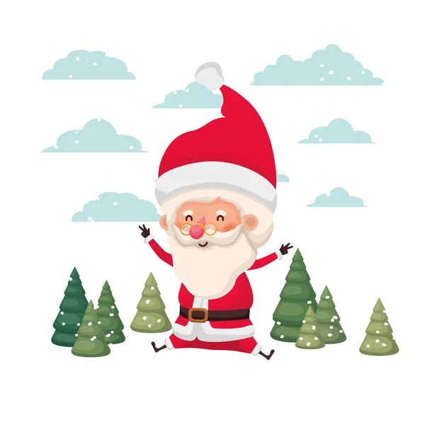 Санта Клаус рухається в сніжному аватарі персонажа — стоковий вектор