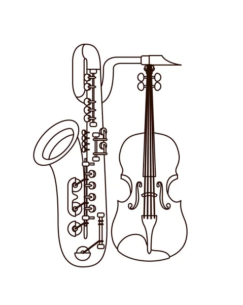 Instrumentos musicales icono aislado — Vector de stock