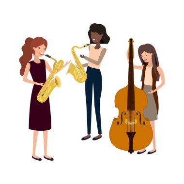 müzik aletleri karakteri olan kadınlar