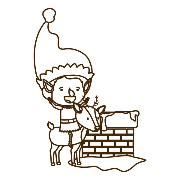 Эльф с персонажем аватара оленя — стоковый вектор
