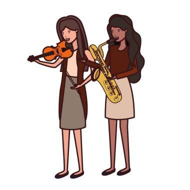 müzik aletleri karakteri olan kadınlar