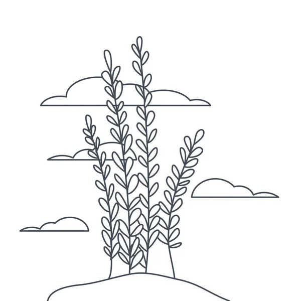 風景の孤立したアイコンで植物 — ストックベクタ