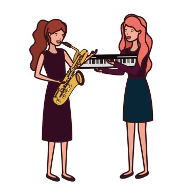 müzik aletleri karakteri olan kadınlar