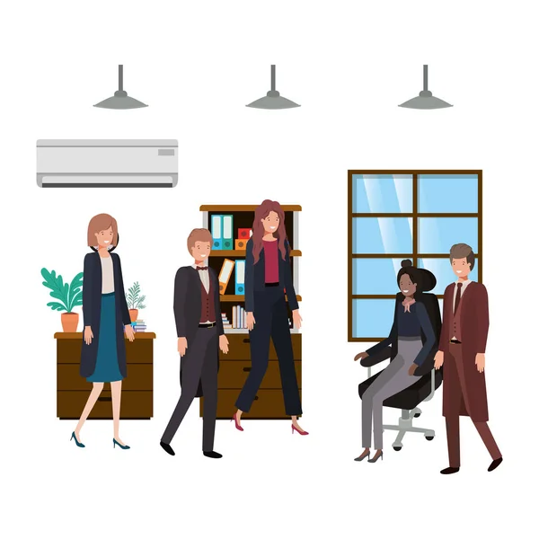 Groep people business in het werk kantoor — Stockvector
