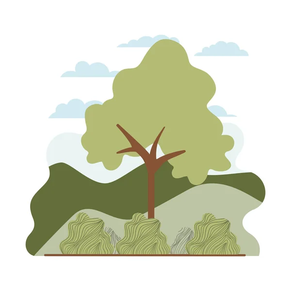 Träd planta med liggande isolerad ikon — Stock vektor