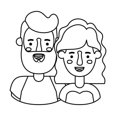 Çift avatar karakter simgeler