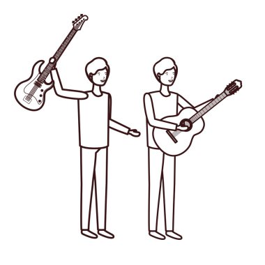 müzik aletleri karakter ile erkekler