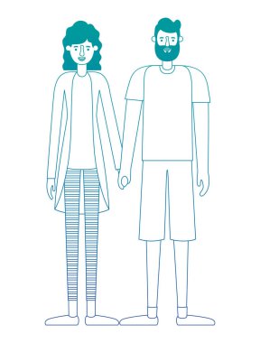 Çift avatar karakter simgeler