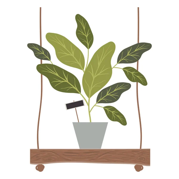 Kamerplant in Swing decoratief pictogram — Stockvector