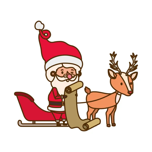 Santa claus with reindeer avatar character — Stock Vector