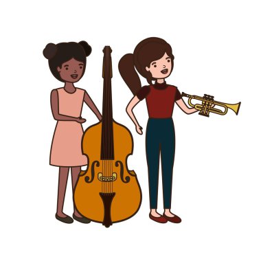 müzik aletleri karakteri olan kadınlar