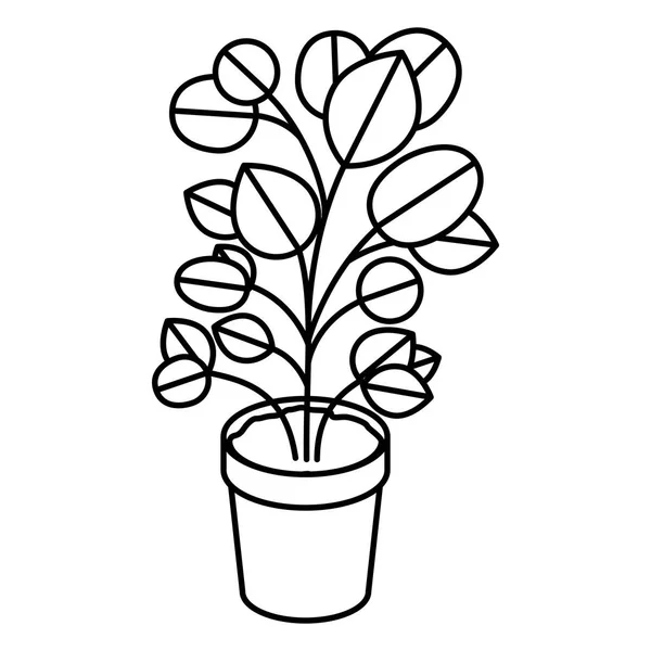 Plant pot geïsoleerde huisje — Stockvector