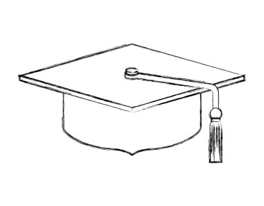 şapka mezuniyet izole simgesi