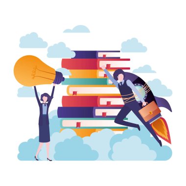 kitap karakter yığını ile iş çift