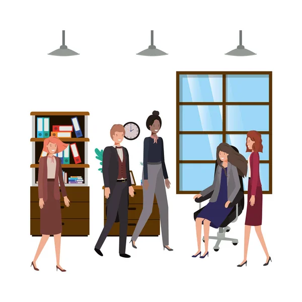 Groep people business in het werk kantoor — Stockvector
