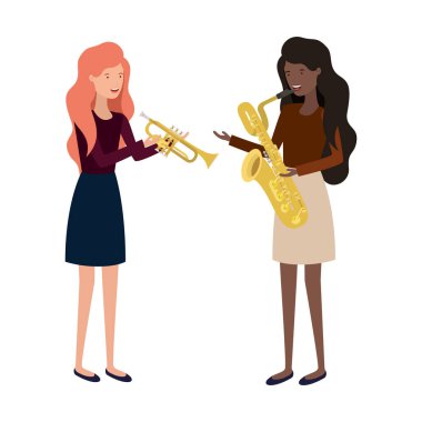 müzik aletleri karakteri olan kadınlar