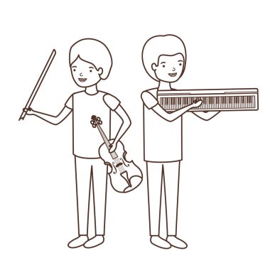 müzik aletleri karakter ile erkekler